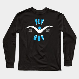 Mens Butterfly Fly Guy Swimmer Swimming Fan Gift Long Sleeve T-Shirt